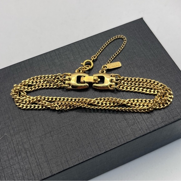 MONET VTG 80's Golden Chain Link Bracelet 6.5" - Picture 1 of 6